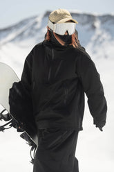 Women's Black Side-Zip Vent Fully Sealed Insulated Snow Anorak
